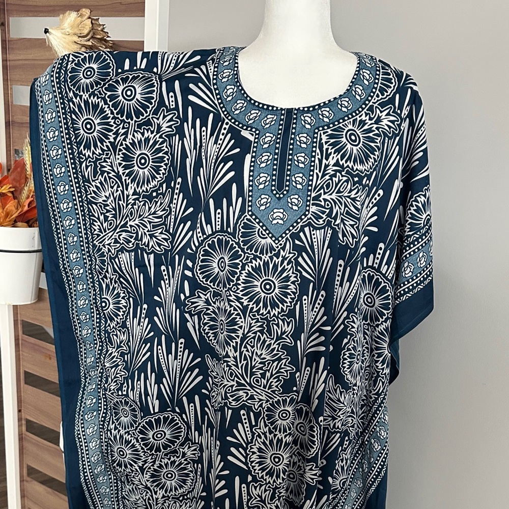 Floral Patterned Kaftan Dress